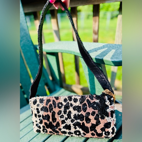 Viral Beaded Leopard Shoulder Bag – Glam Statement Purse - Picture 4 of 12